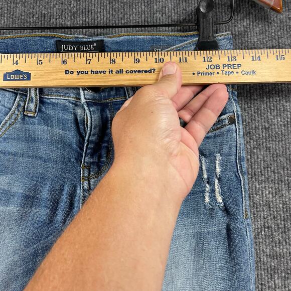 Judy Blue Straight Fit Jeans Women's 1/25 Blue JB8251MD Distressed Stretch - Picture 2 of 11